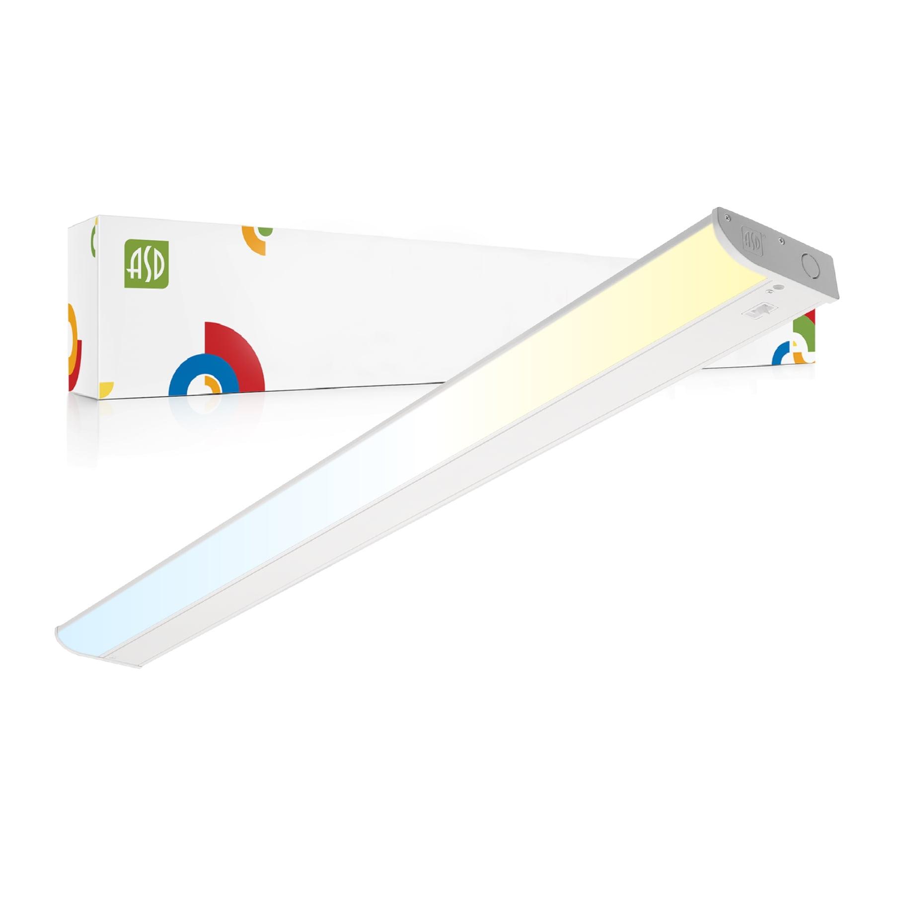 ASD LED Under Cabinet Lighting, 48 inch 24W 1758 LM, Dimmable Hardwired Under Cabinet Lights for Kitchen, 3000K Soft/4000K Cool/5000K Daylight, Under Counter Light Fixtures, ETL Energy Star White