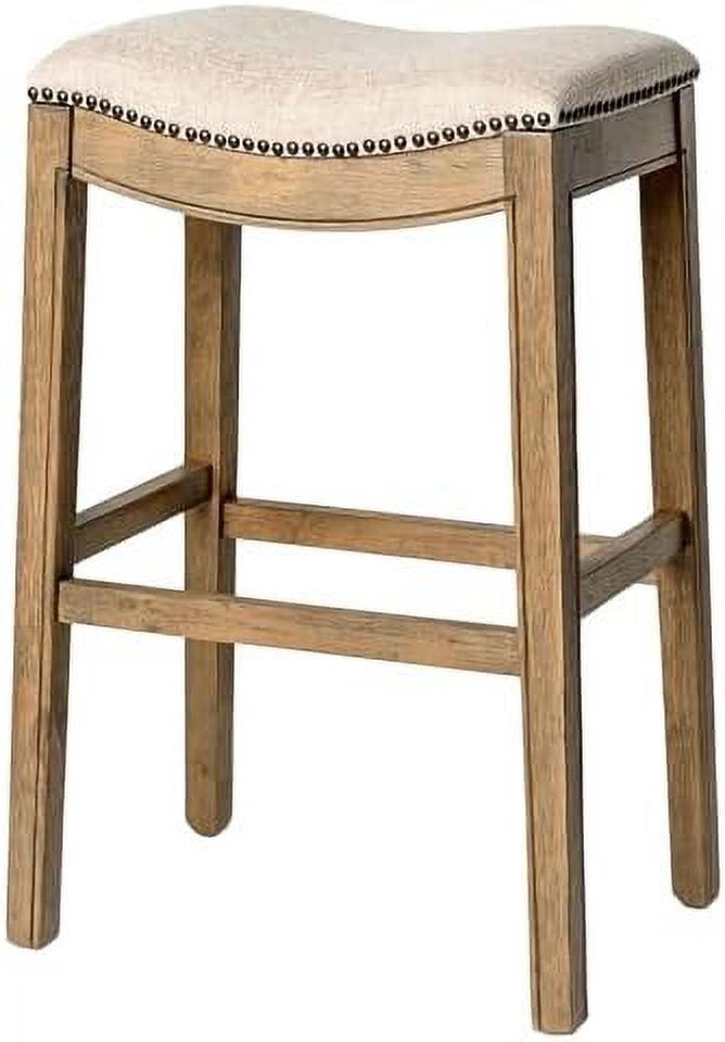 Maven Lane Maven Lane Adrien Backless Saddle Kitchen Stool with Fabric Upholstery