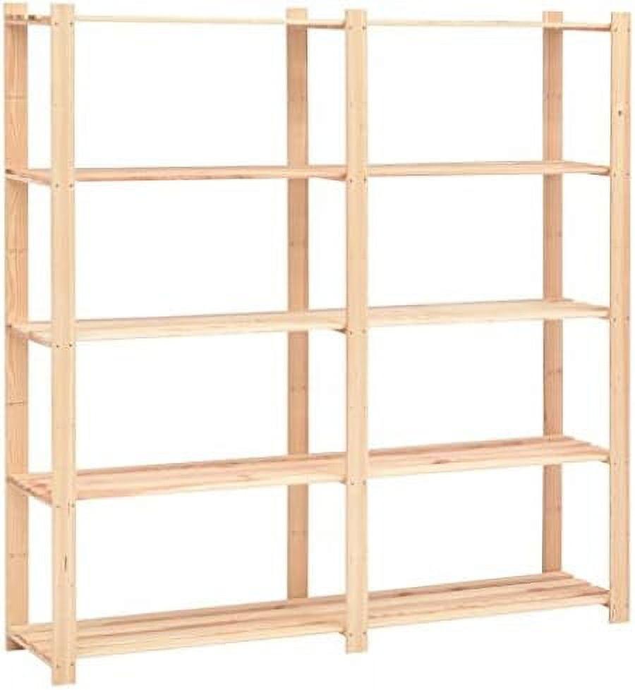 66.9" Solid Pinewood 4-Shelf Standing Storage Rack