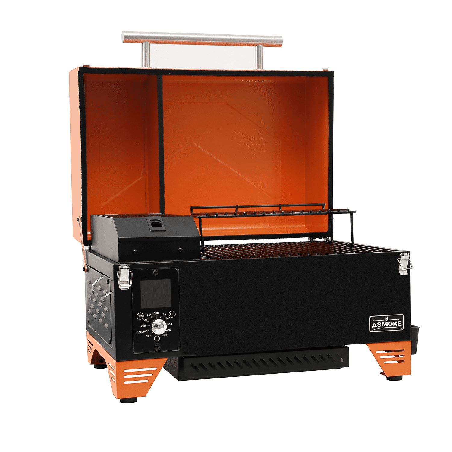 ASMOKE Orange Portable Pellet Smoker Grill with ASCA System