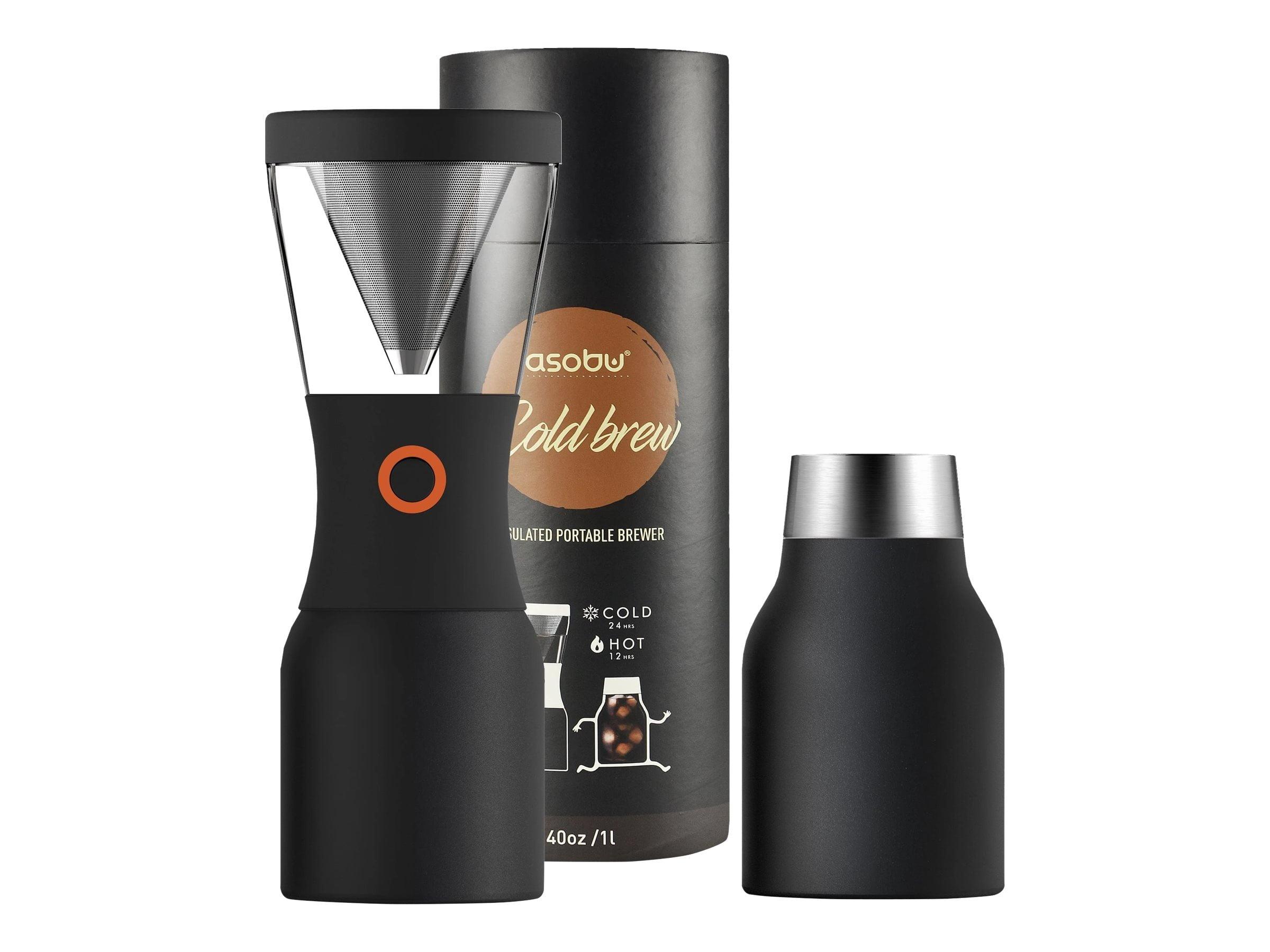 Black Stainless Steel 40oz Portable Cold Brew Coffee Maker