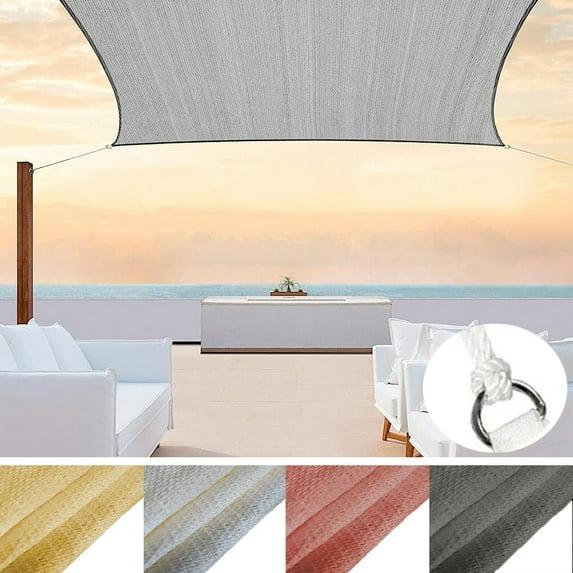 Shade&Beyond Rectangle Sun Shade Sail 12'X16' for Patio Yard Deck, Light Grey (We Make Custom Size)