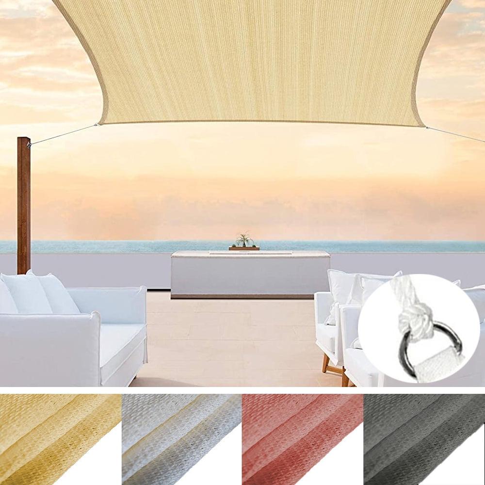 ColourTree Colourtree Sun Shade Sail Rectangle Canopy Fabric Cloth Screen, Water Permeable & UV Block UPF50