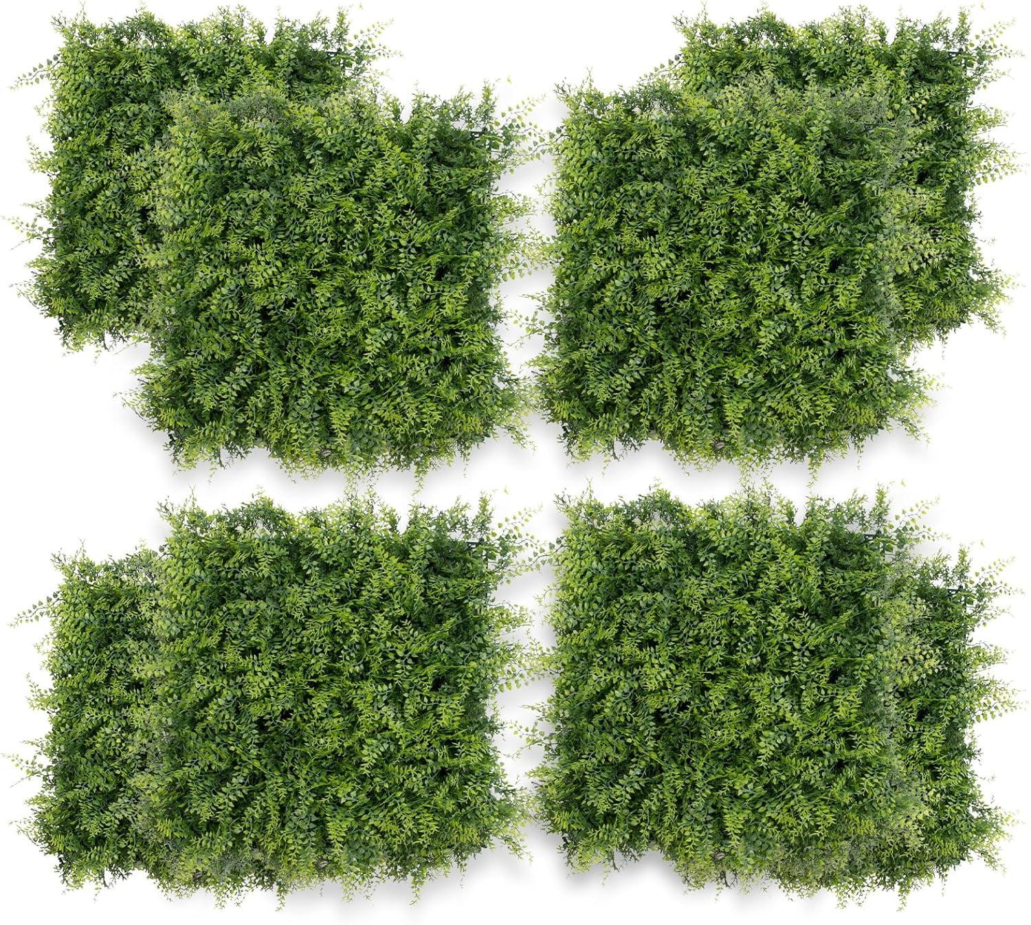 12 Pcs Green Artificial Boxwood Hedge Panels for Outdoor Privacy