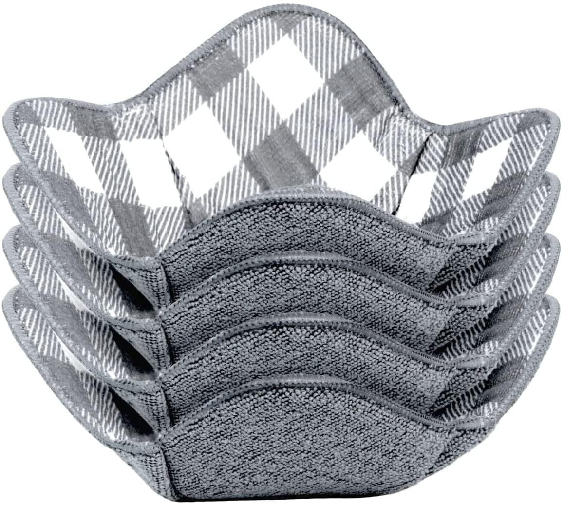 Gray Pattern Microwave Bowl Cozy Holders Set of 4