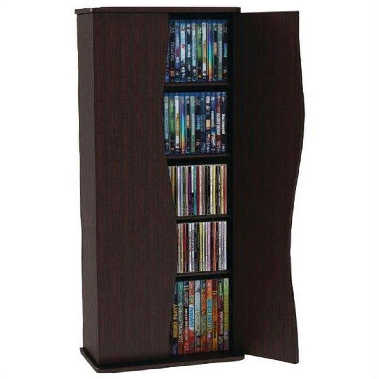 Venus Dark Oak Adjustable Media Cabinet with Magnetic Latches