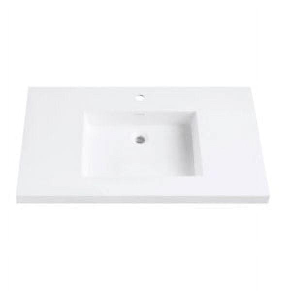 VersaStone 37" Matte White Acrylic Vanity Top with Integrated Sink