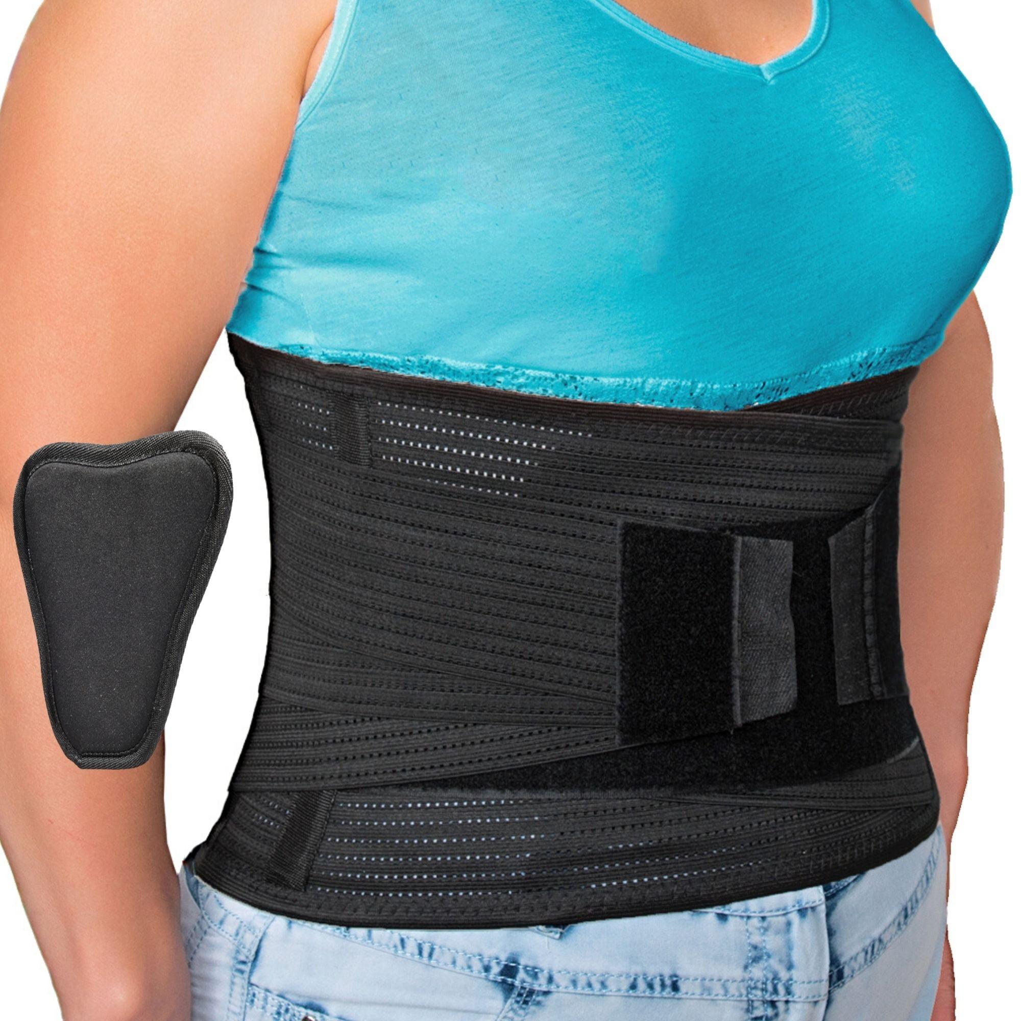 Large Black Orthopedic Lumbar Support Belt with Pad