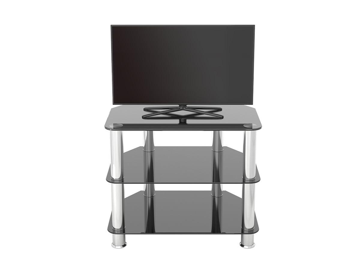AVF Classic SDC600-A - Stand - corner - for TV / AV System - stainless steel, tempered glass - black glass, chrome effect - screen size: 12"-32" - floor-standing