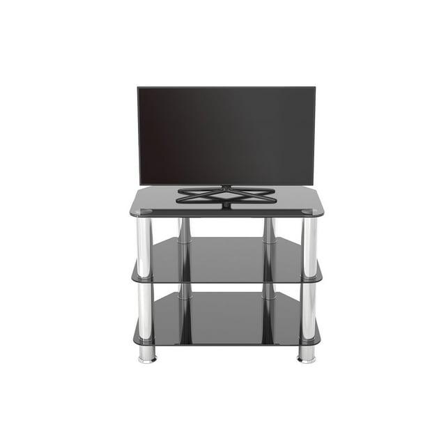 AVF Transitional Steel and Glass TV Stand for up to 32" TVs in Black/Chrome
