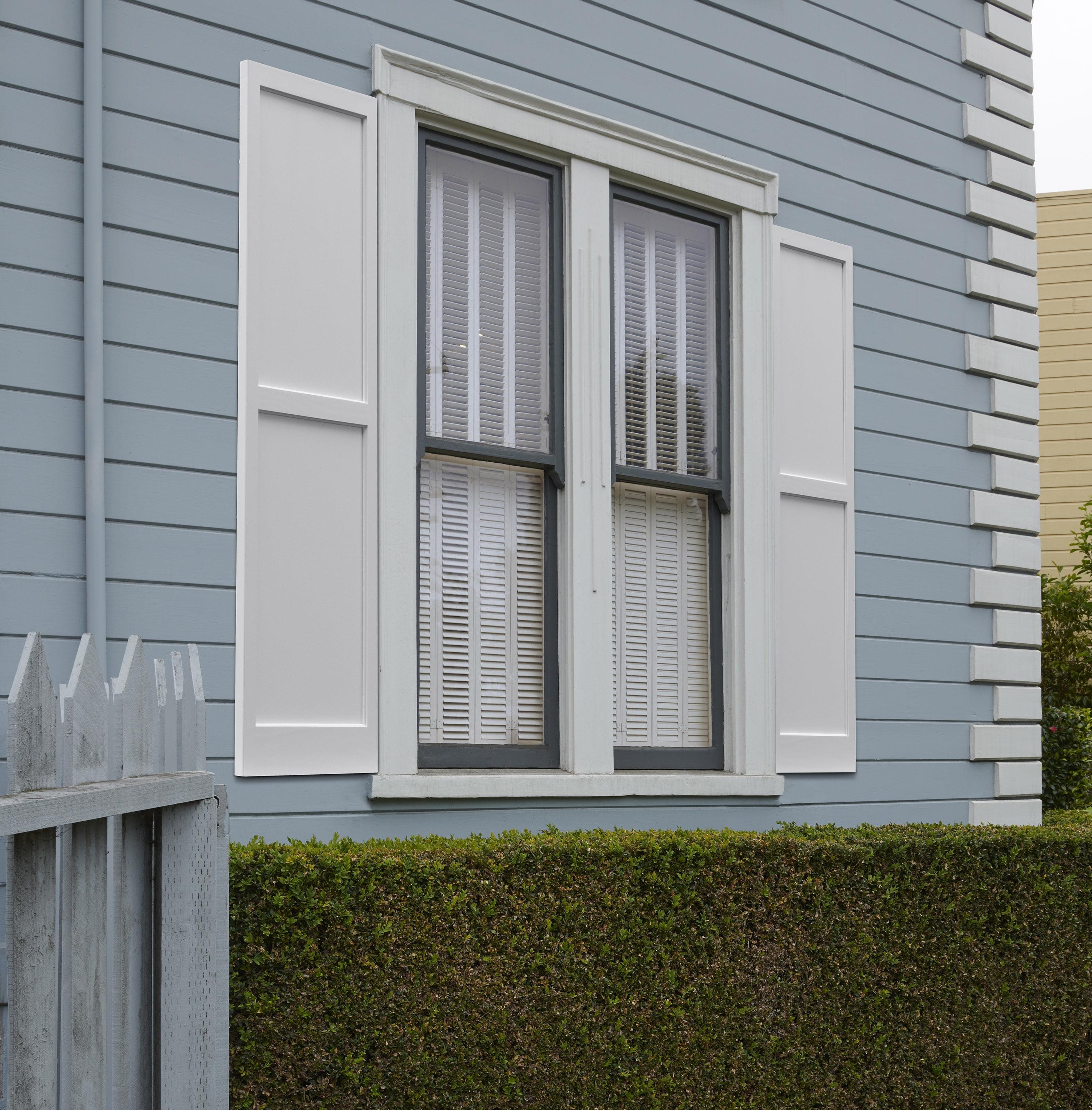 LTL Home Products Pinecroft Raised Panel Wood Exterior Shutters (Set of 2)