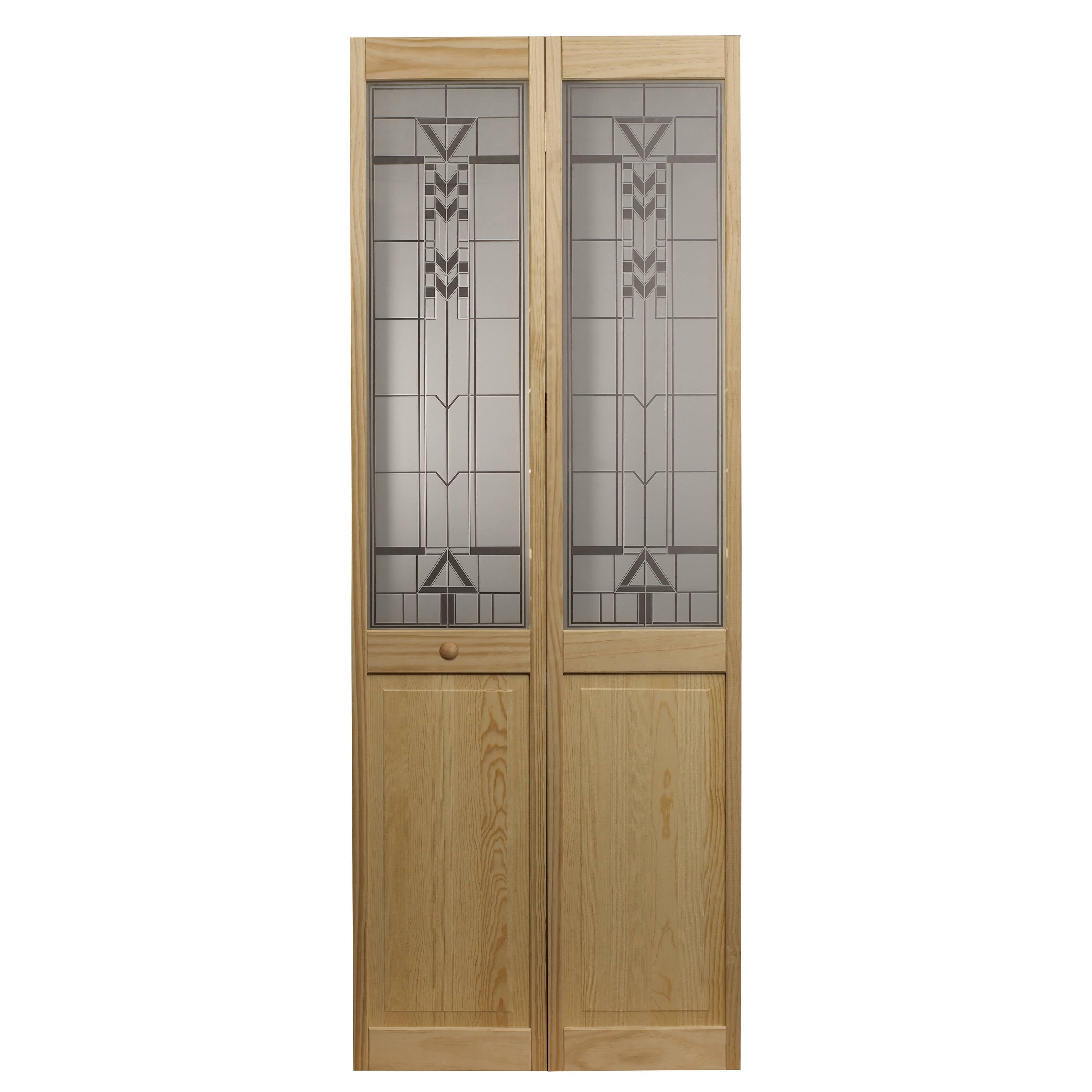 AWC Model 147 Sedona Glass Bifold Door 36"wide x 80"high Unfinished Pine