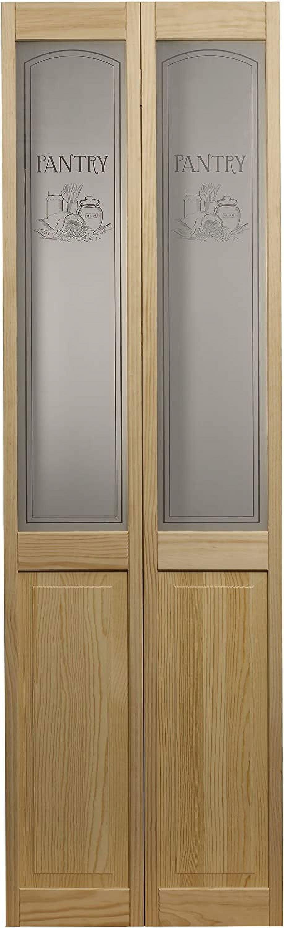 LTL Home Products 80'' Solid Wood Glass Unfinished Bi-Fold Door