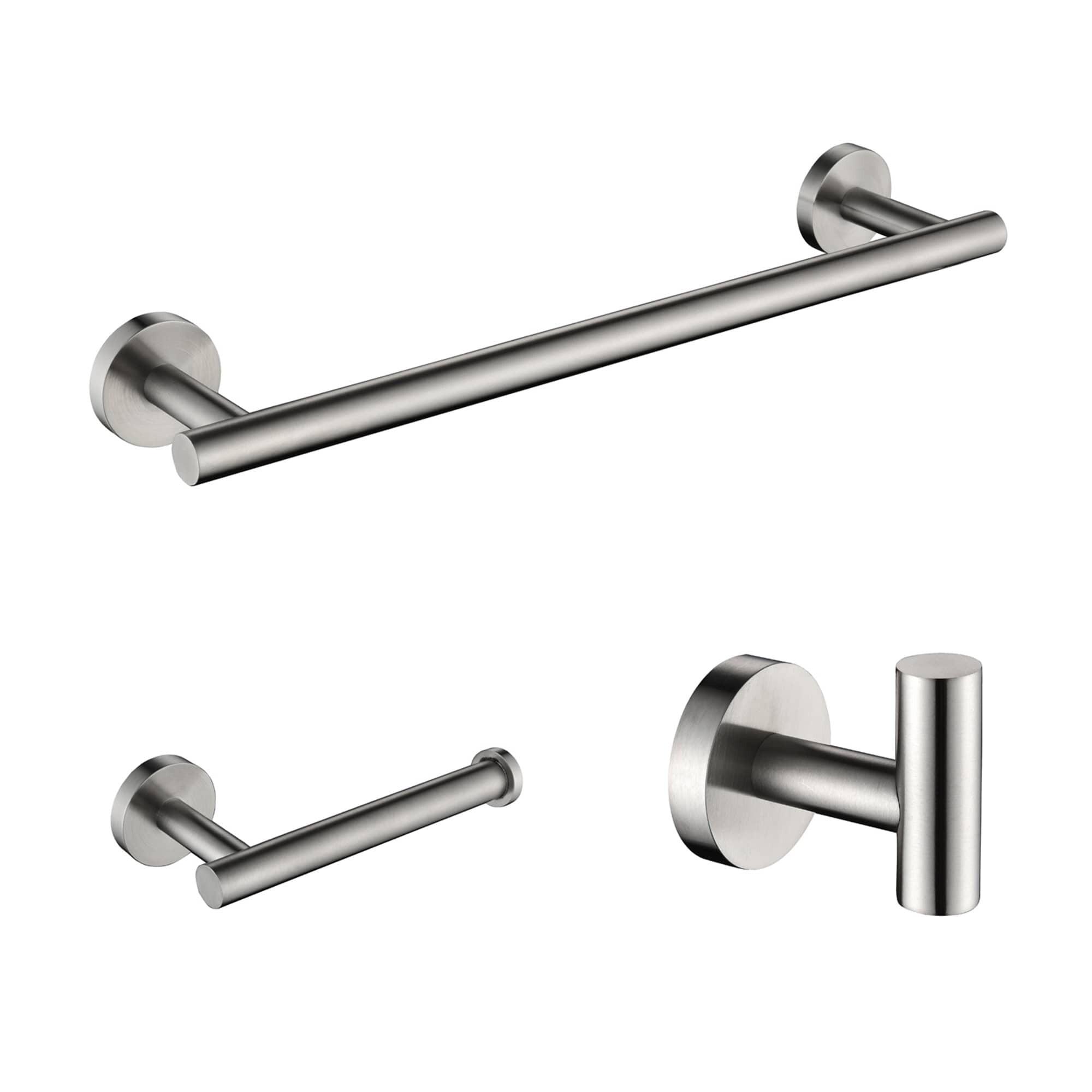 Brushed Nickel Modern 3-Piece Bathroom Hardware Set