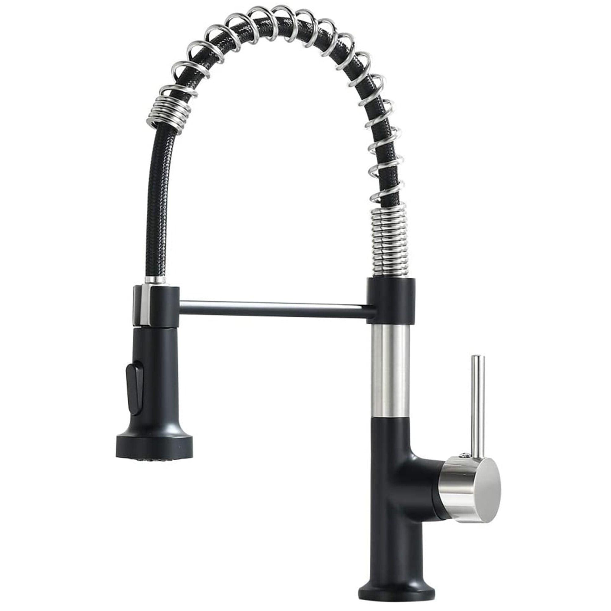 Brushed Nickel High-Arc Pull-Down Kitchen Faucet with Spray