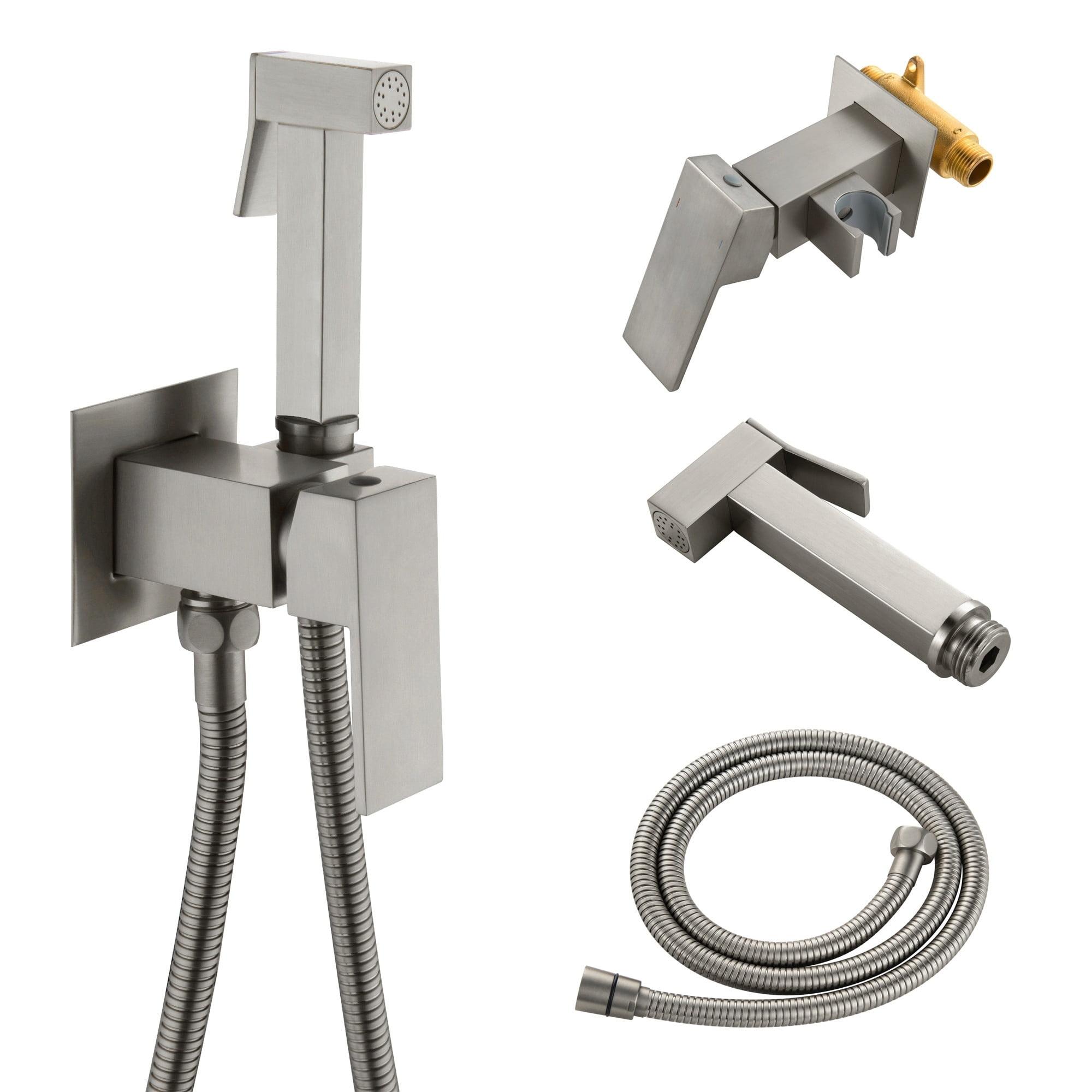 AWZTOO Handheld Bidet Sprayer Stainless Steel Brushed Nickel Bidet Hand Held Sprayer for Toilet Shattaf Toilet Attachment