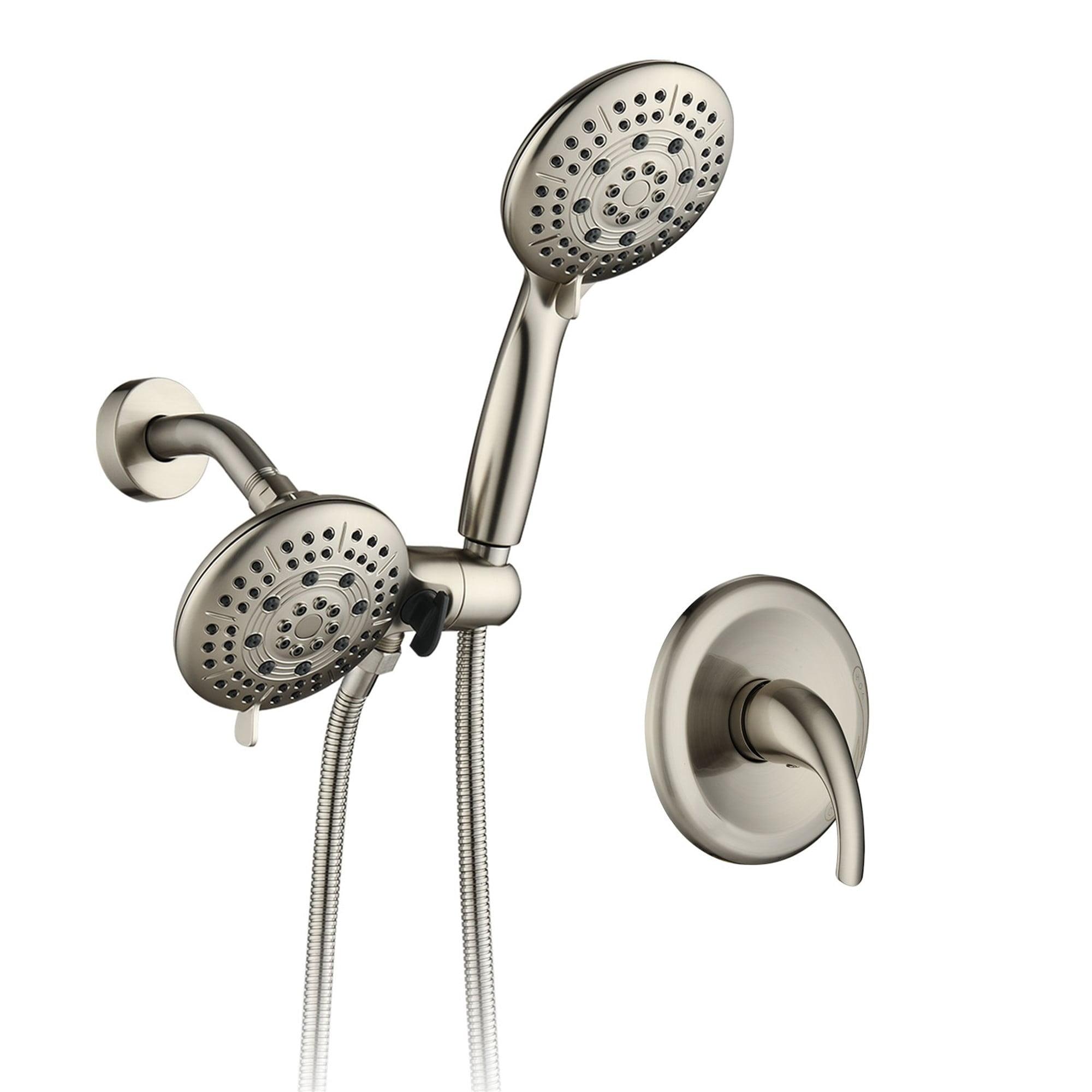 Brushed Nickel Dual-Function Wall Mounted Shower System