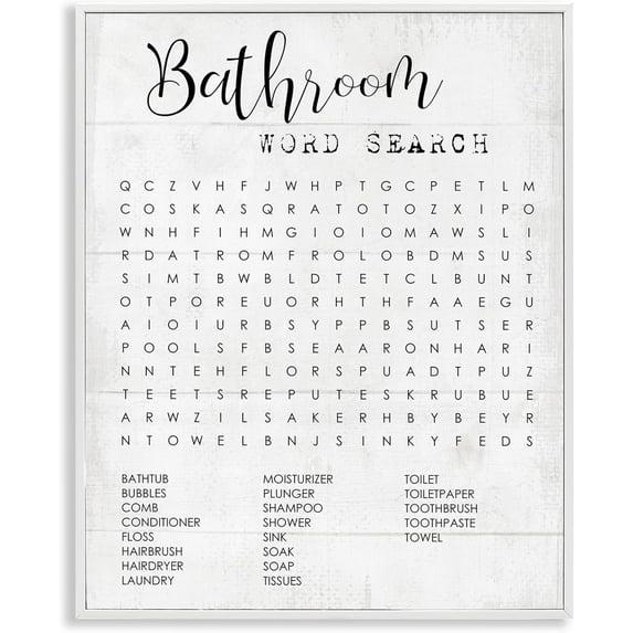 Madison Park Bathroom Search Fun Family Word, Design By Daphne Polselli Wall Art, 11 X 14, Black