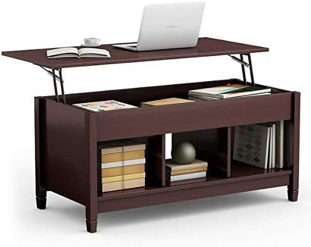 Spaco Lift Top Coffee Table with Hidden Storage Compartment-Coffee, Durable Desk with Solid Wood Legs, Adjustable Height, Multiple Colors, Perfect for Any Room