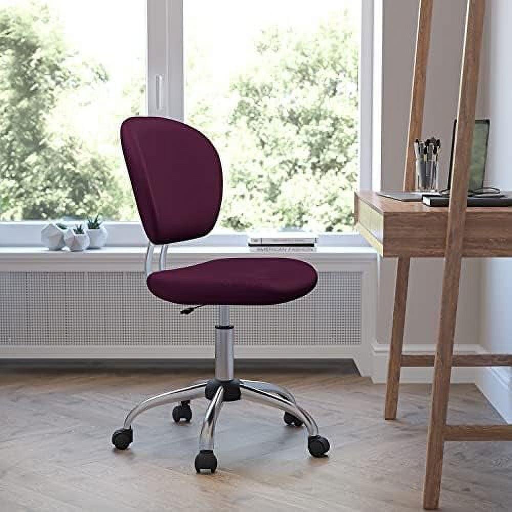 Flash Furniture Mid-Back Burgundy Mesh Padded Swivel Task Office Chair with Chrome Base