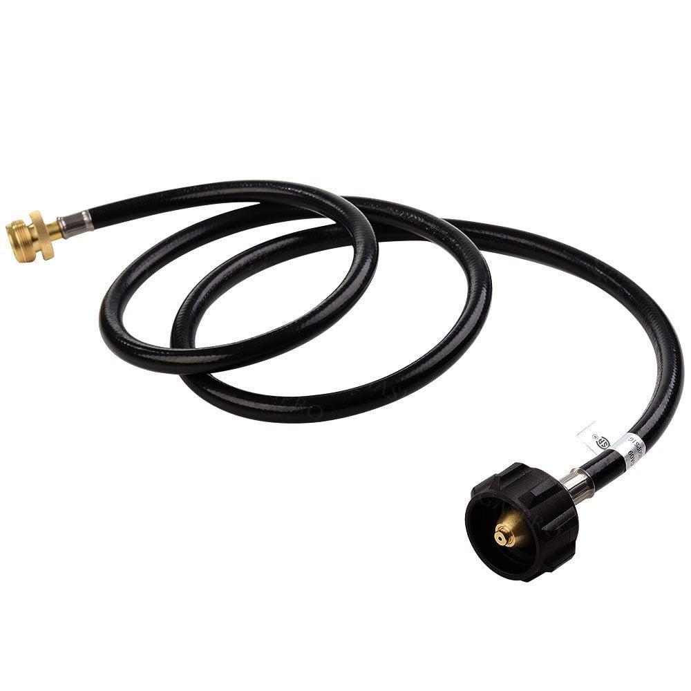 Black 10ft Propane Tank Adapter Hose with Brass Fittings