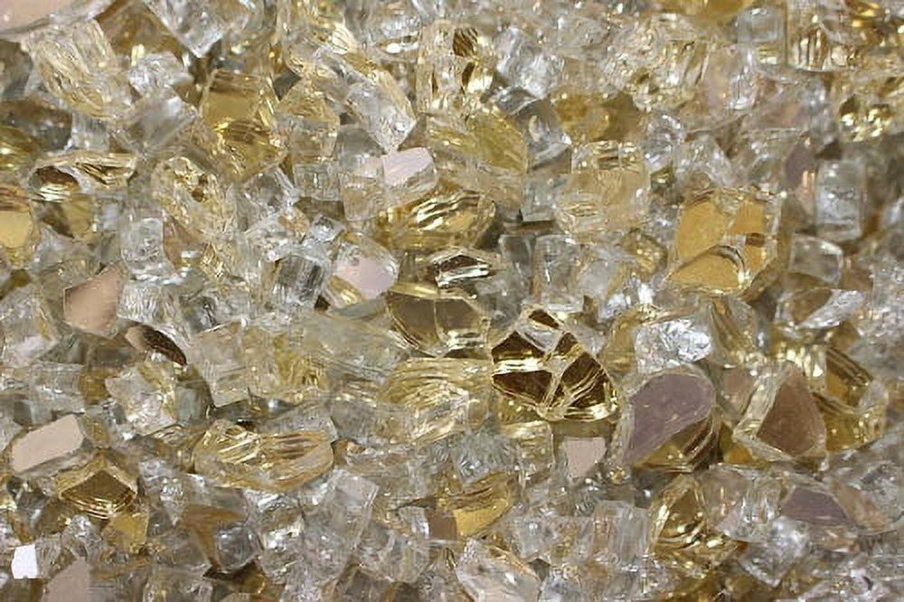 Gold Reflective Fire Glass for Outdoor Fire Pits, 20 lbs