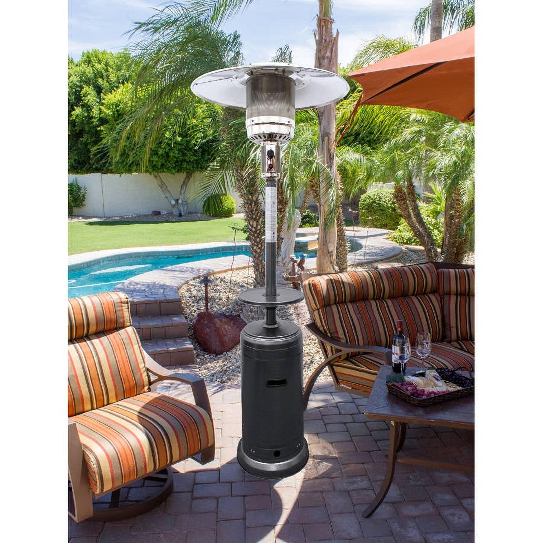 Outdoor Patio Heater 48000 BTU Hammered Silver - AZ Patio Heaters: Propane Heat Source, 10ft Radius Coverage, Metal Frame