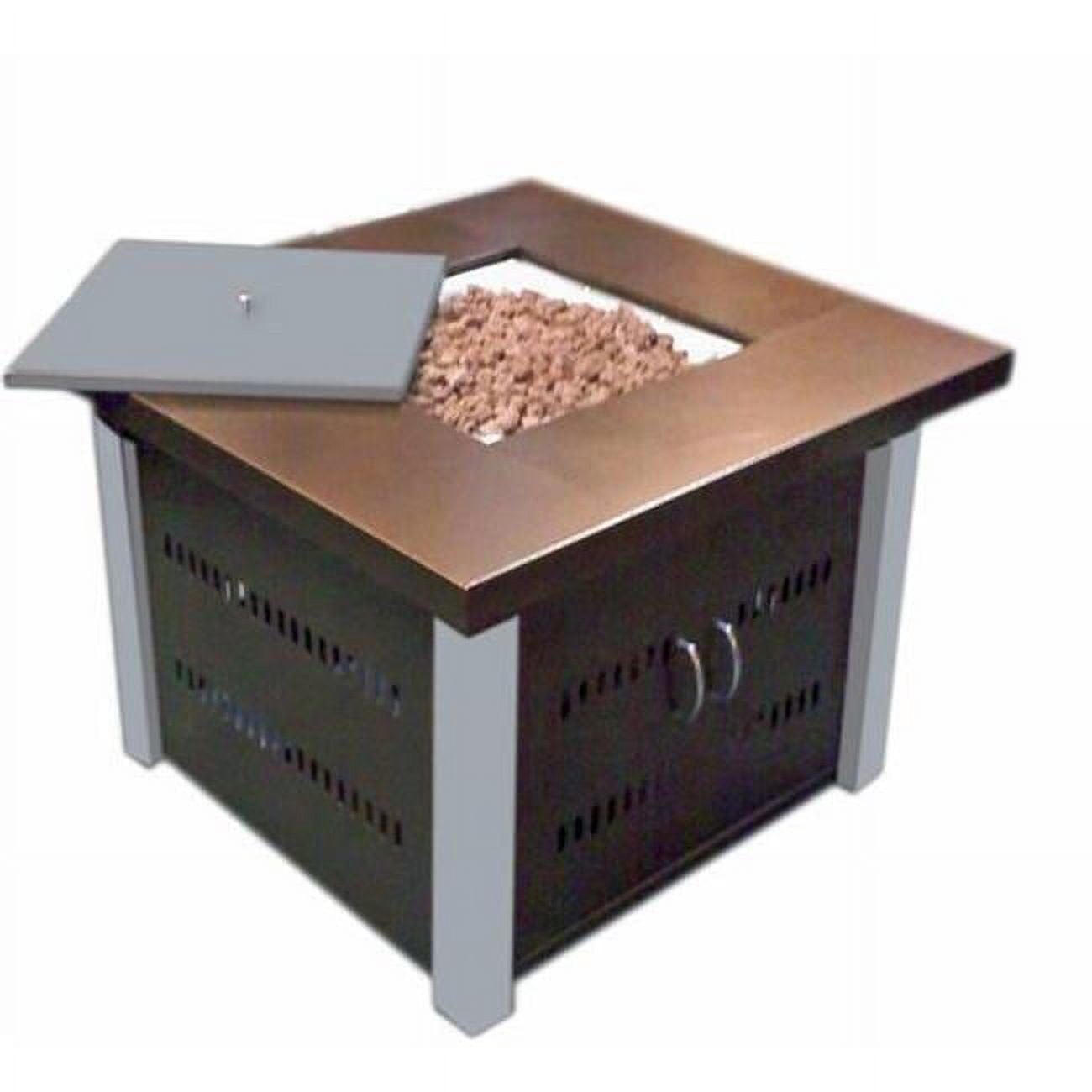 Outdoor Fire Pit in Hammered Bronze & Stainless Steel - AZ Patio Heaters: CSA Approved, 40,000 BTU, Includes Cover