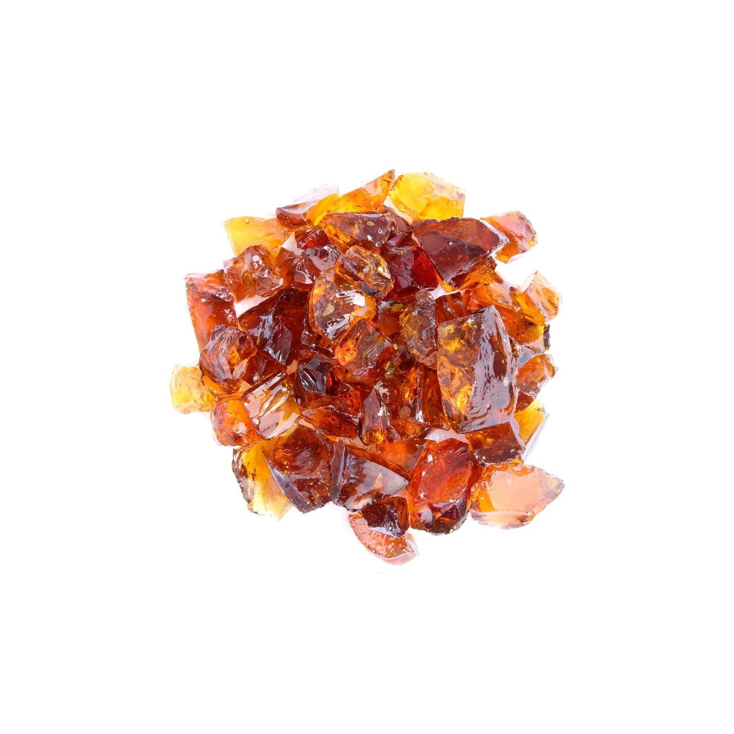 Amber Recycled Glass for Gas Fire Pits, 10 lb