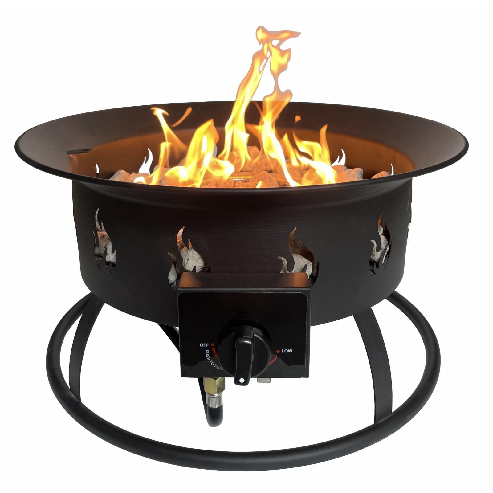 AZ Patio Heaters AFP-CMP-RND Round Portable Camp Fire Pit, Black