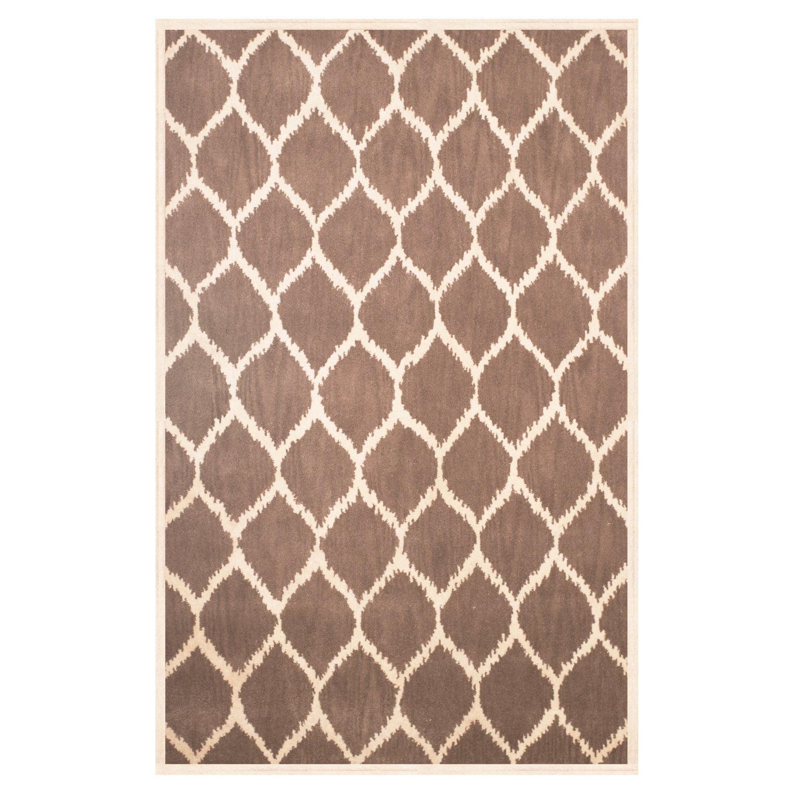 Riley Gray and Ivory Tufted Wool 8' x 10' Area Rug