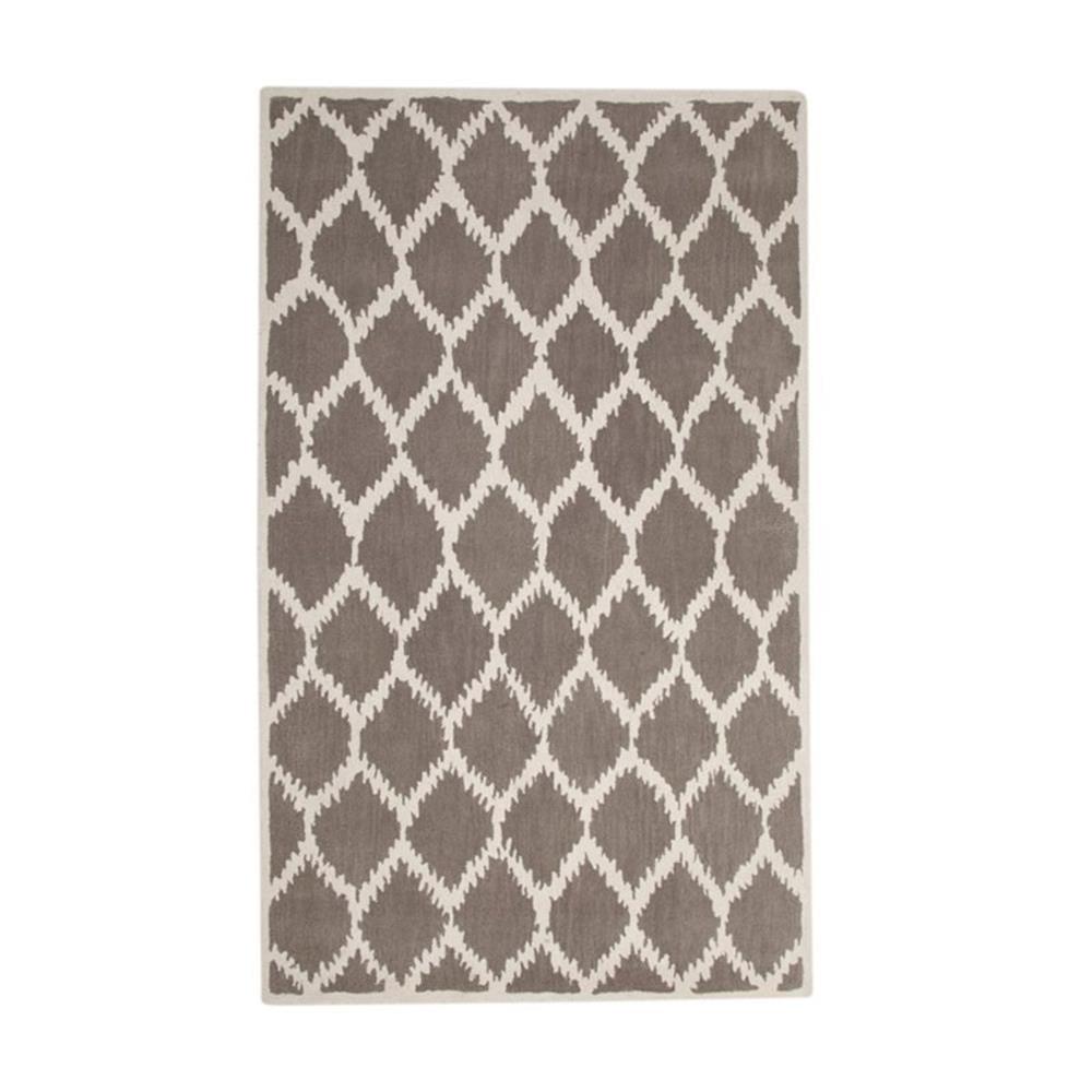 Riley Gray and Ivory Tufted Wool 8' x 10' Area Rug