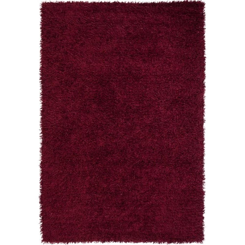 Cranberry Red Hand-Tufted Wool Shag 8' x 10' Area Rug