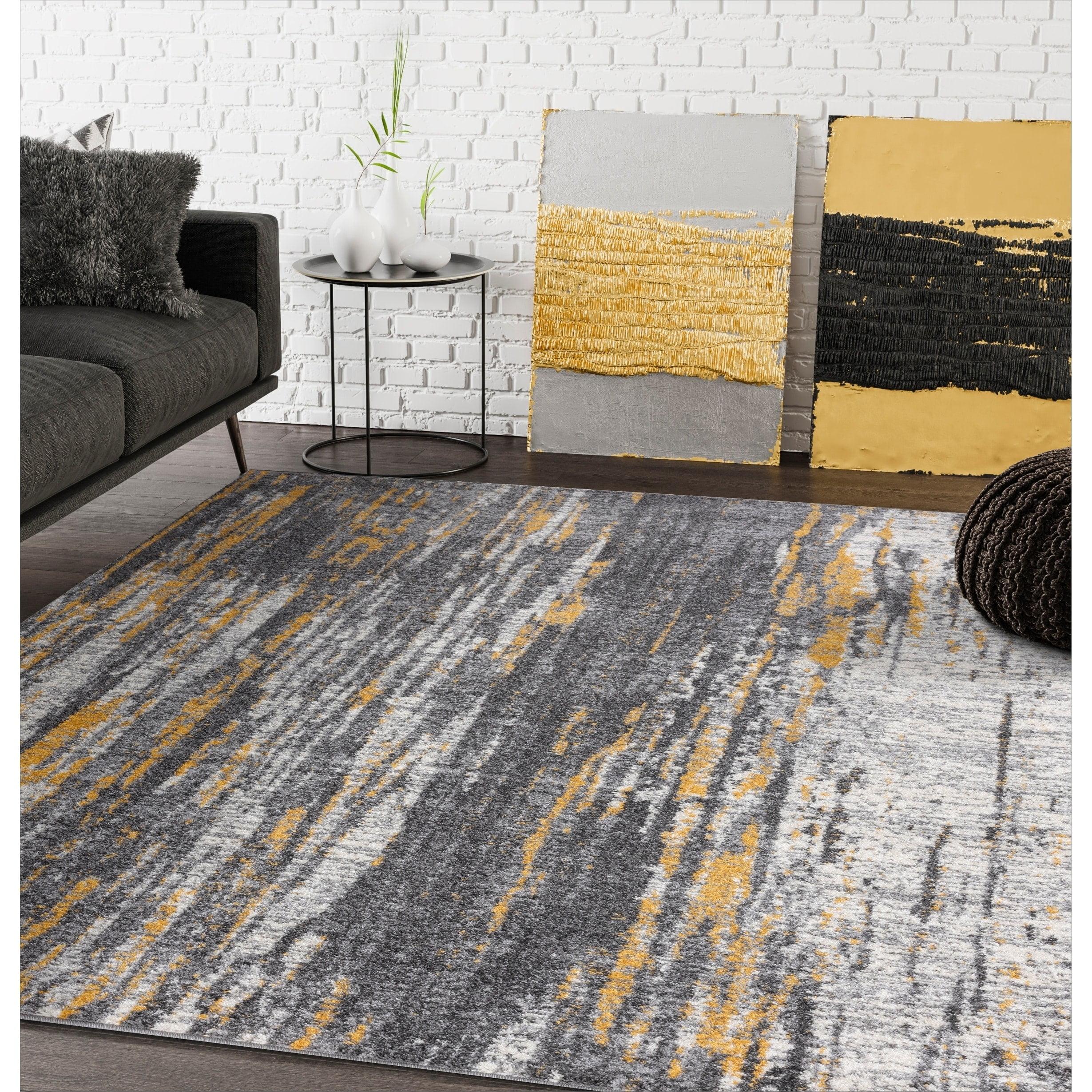 Abani Laguna 7'9"W x 10' 2"D LAG110B Modern Grey Area Rug