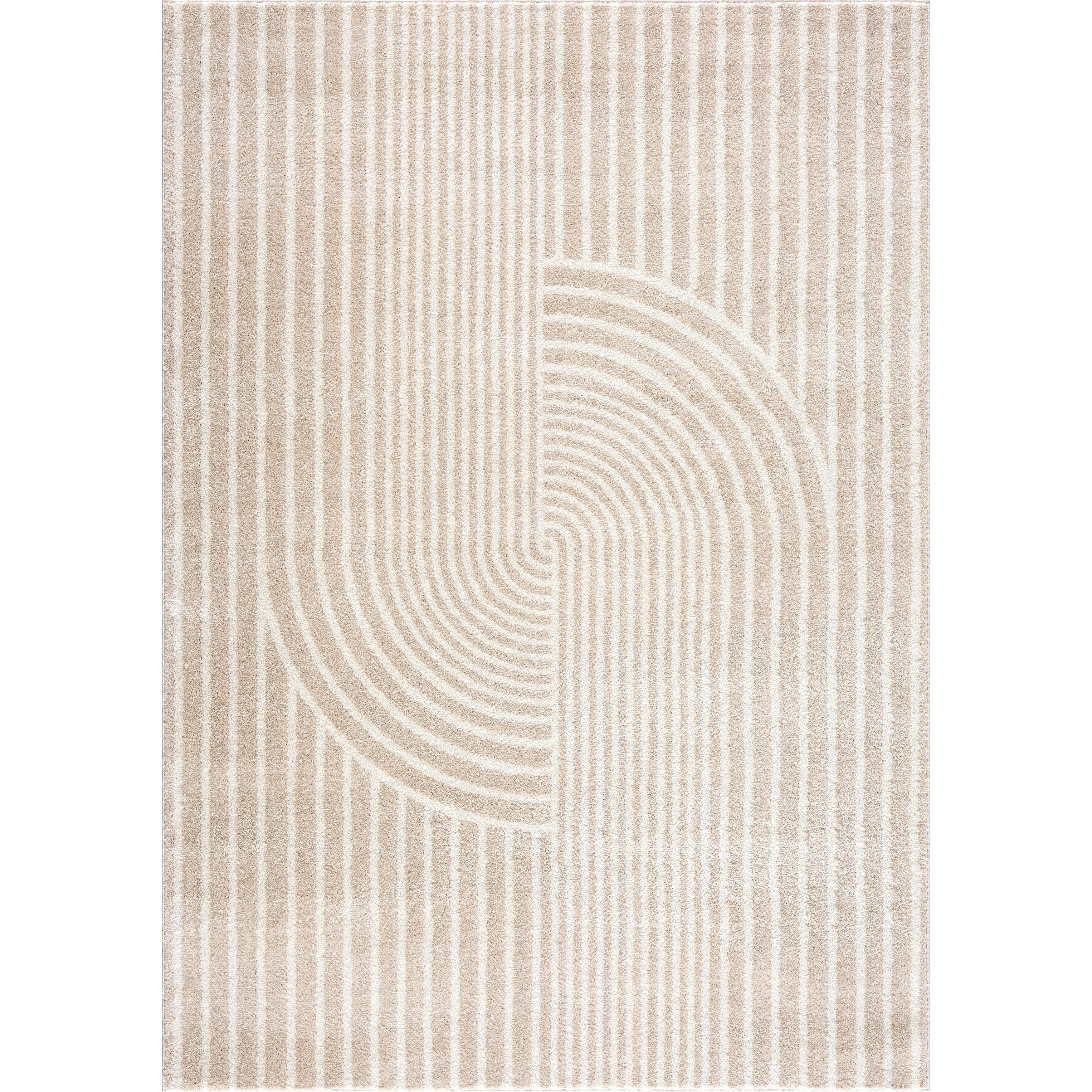 Abani Rugs Nuevo Beige Arch Pattern Knot Area Rug 4' x 6' - Cream