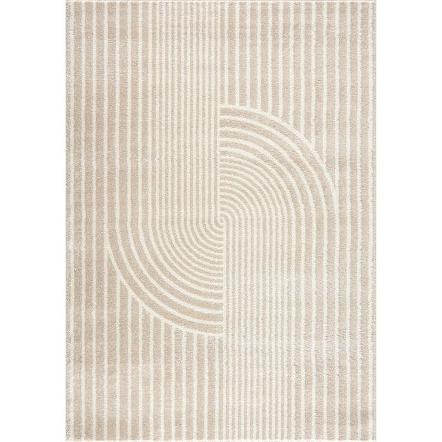 Abani Rugs Nuevo Beige Arch Pattern Knot Area Rug 4' x 6' - Cream