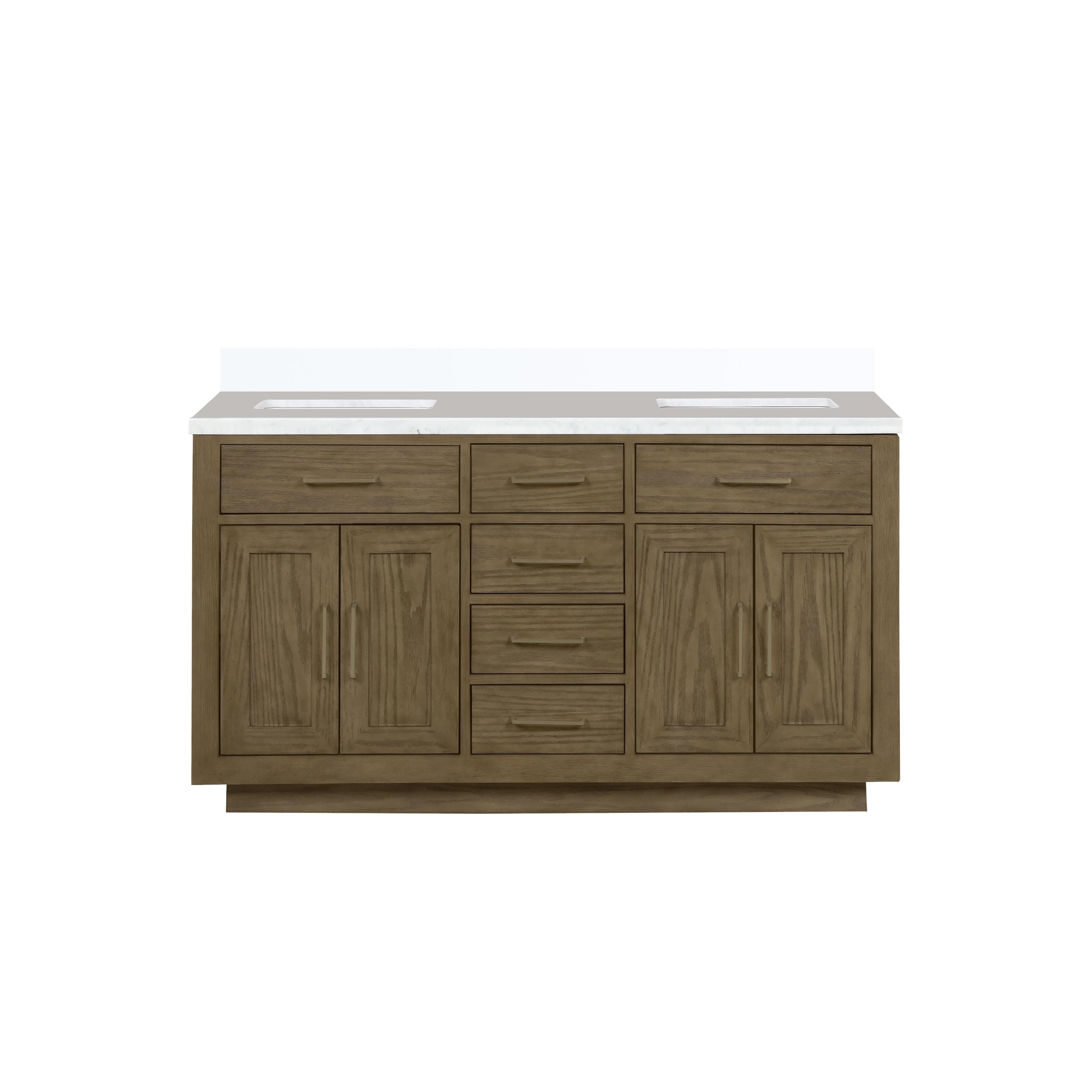 Abbey 60 in W x 22 in D Double Bath Vanity and White Quartz Top