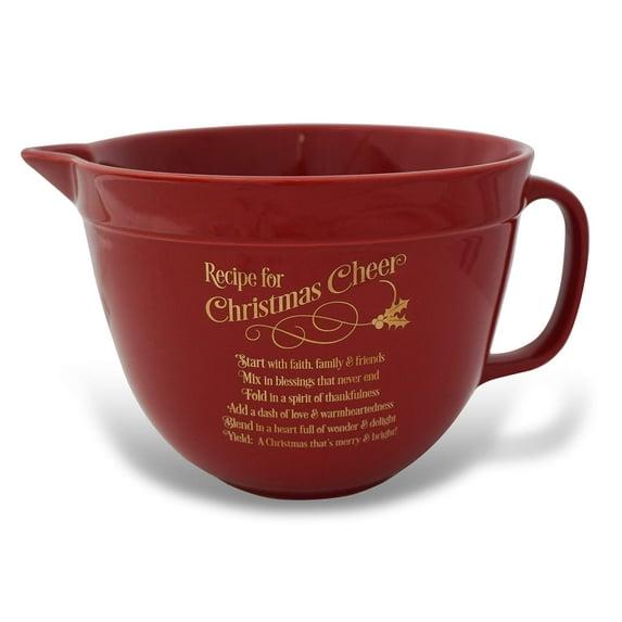Abbey Gift Red Recipe for Xmas Cheer Mixing Bowl, Multi