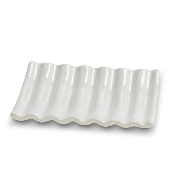 Abbott Collection 27 Ridged Soap Dish-Wht-5" L, 5.25 inches L, White