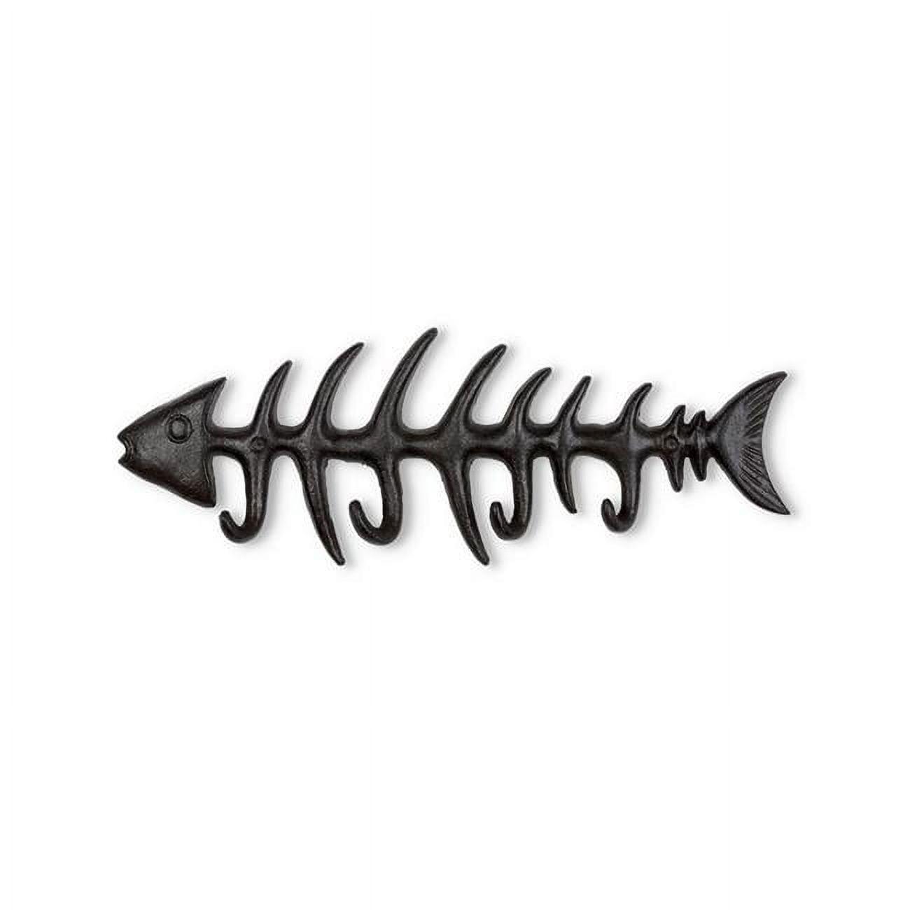 Abbott Collection AB-27-IRONAGE-235 13.5 in. Fish Bone Wall Hook, Dark Brown - Small