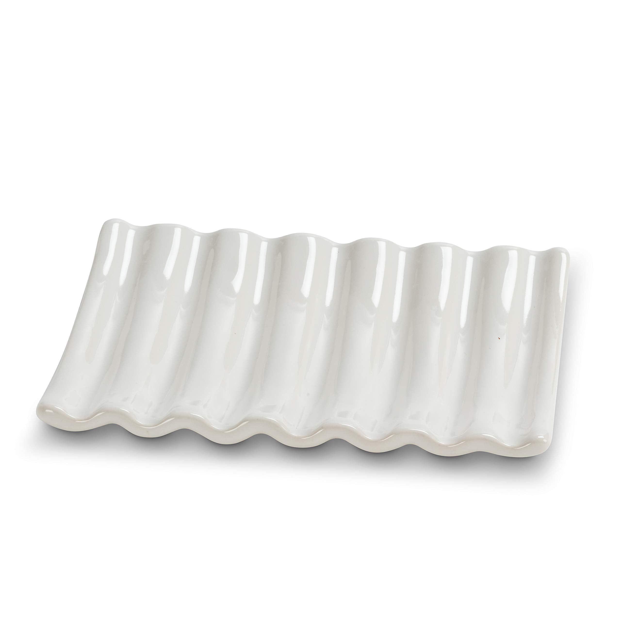 Abbott Collection 27 Ridged Soap Dish-Wht-5" L, 5.25 inches L, White