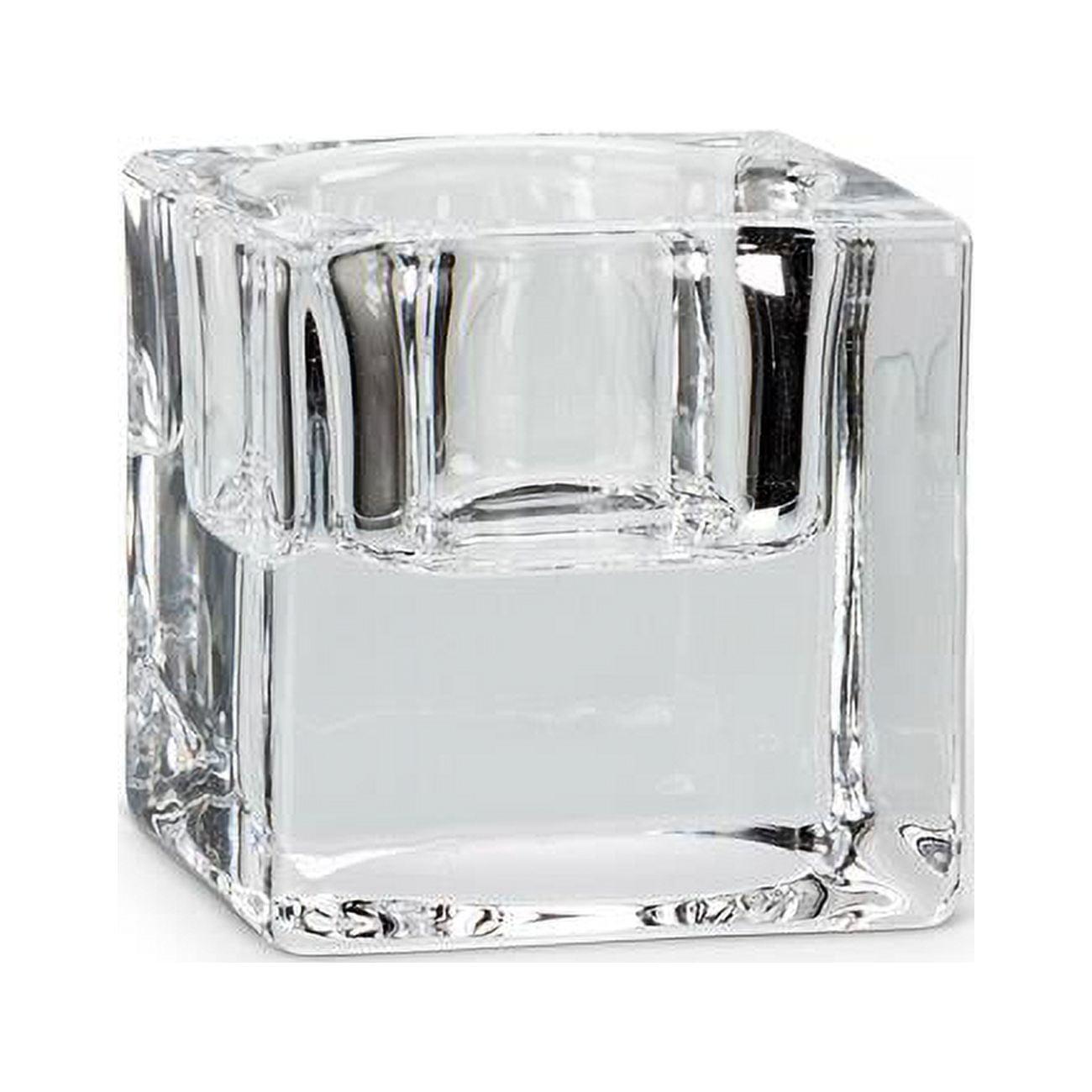 Clear Geometric Square Glass Tealight Holder