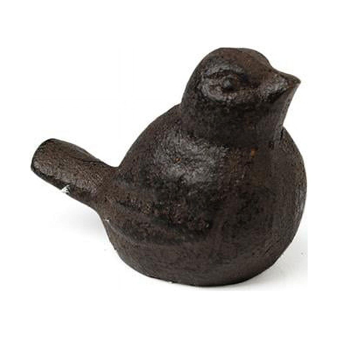 Charming Cast Iron Dark Brown Mini Bird Figurine, 2"L