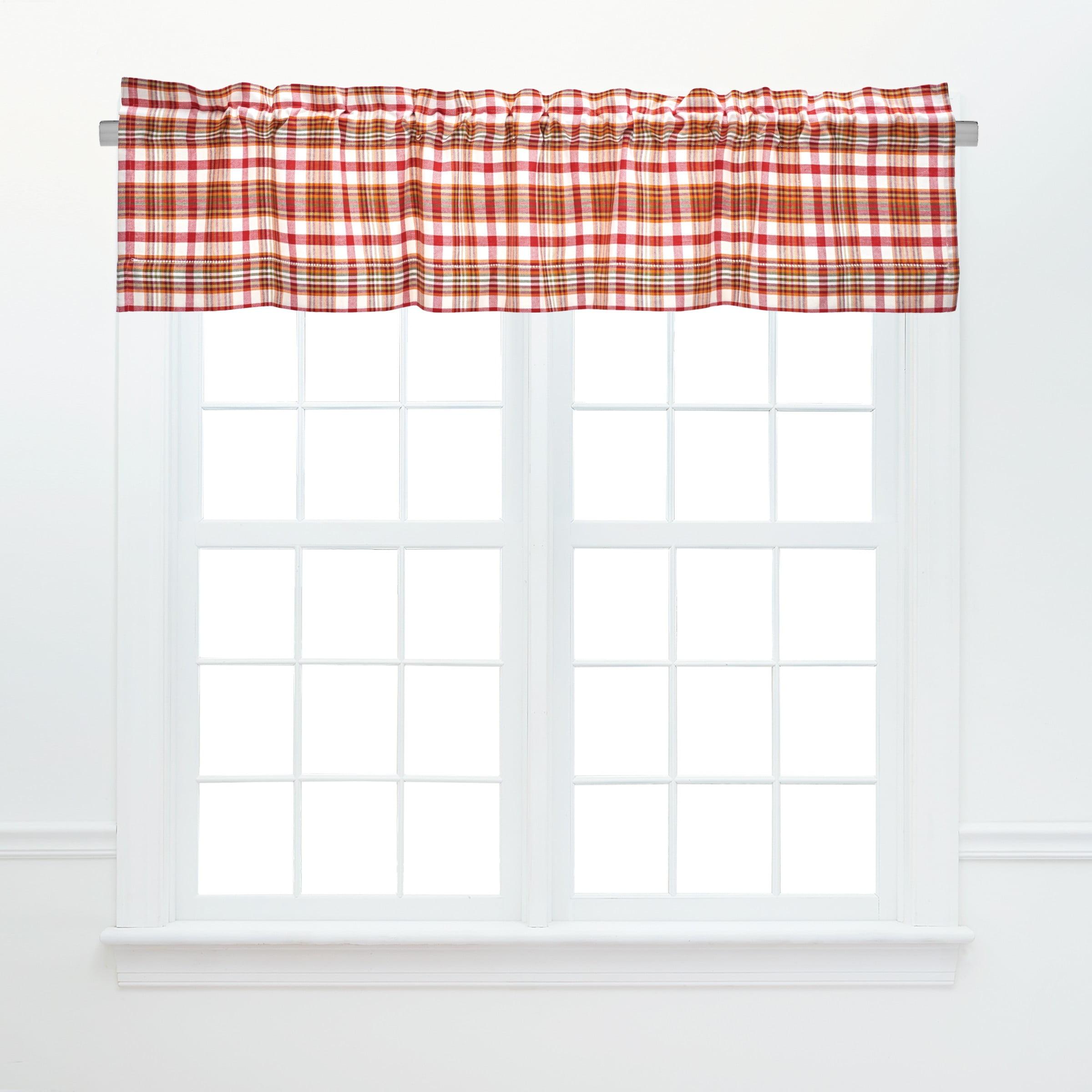C&F Home Abingdon Plaid Cotton Valance Thanksgiving Window Treatment (Set of 2)