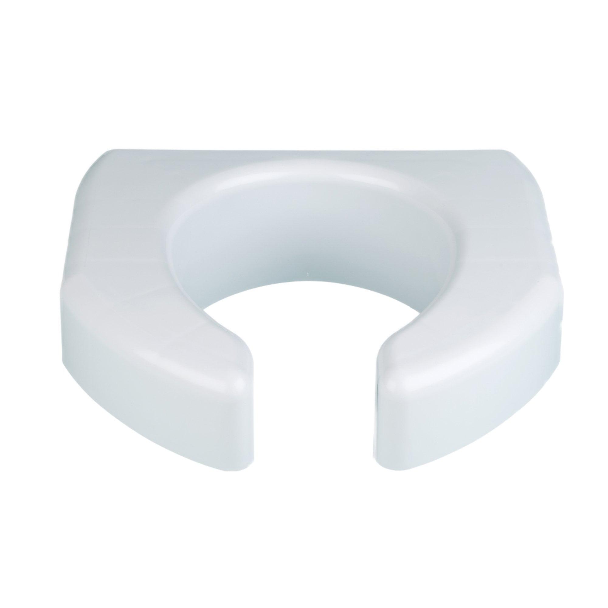 Ableware Basic White Plastic Raised Toilet Seat 3" Height Up to 350 lbs