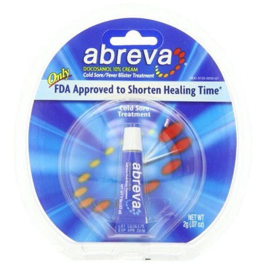 Abreva Docosanol 10% Cream Cold Sore/Fever Blister Treatment Tube - 0.07oz