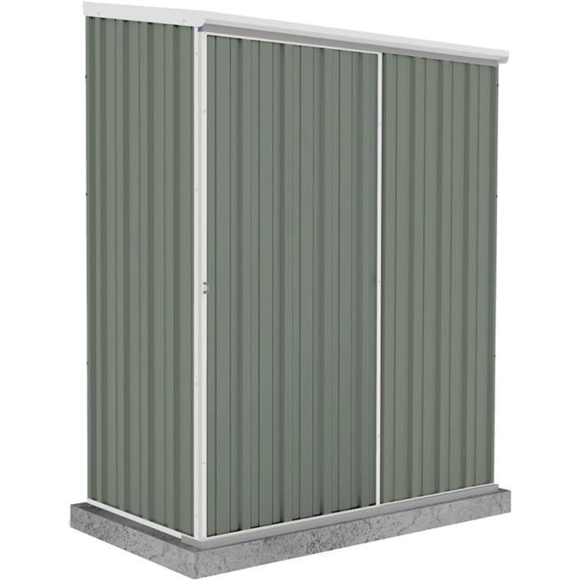 Absco  5 x 3 ft. EZI Slider Metal Storage Shed - Pale Eucalypt