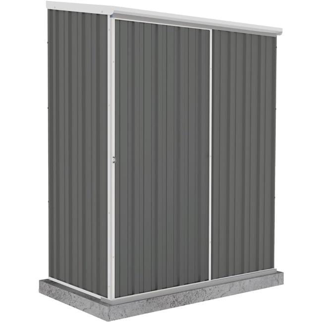 Woodland Gray 5x3 ft Galvanized Steel Sliding Door Storage Shed