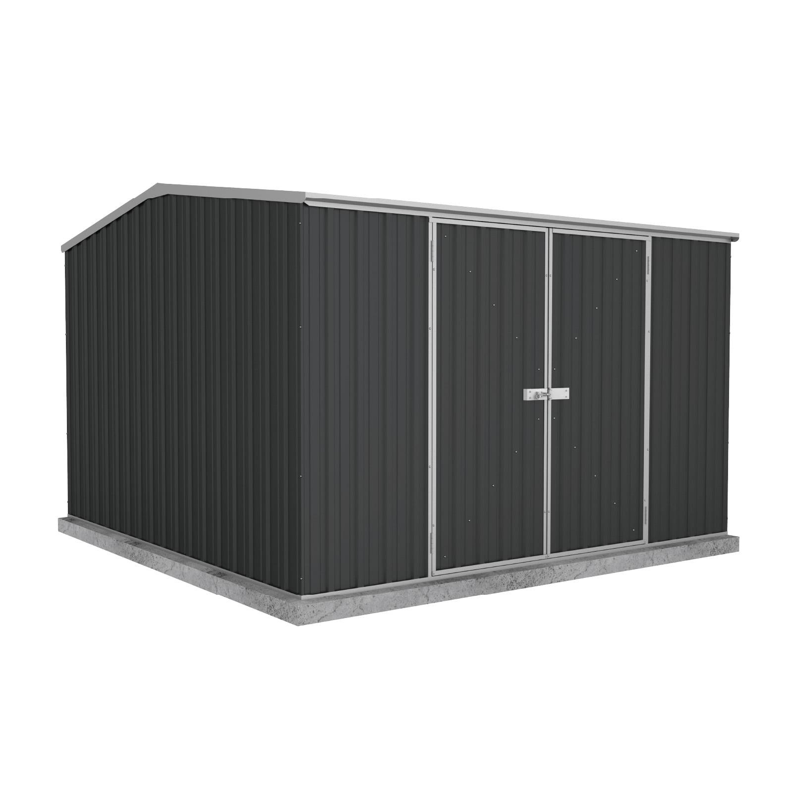 Absco AB1005 10 x 10 ft. Premier Metal Storage Shed - Monument Gray