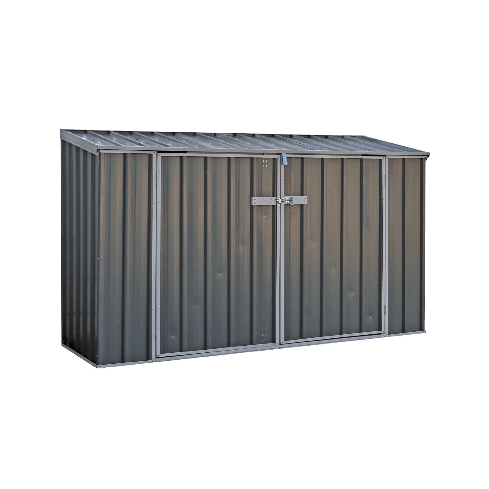 Absco 7.5 x 2.5 ft Gray Metal Bike Shed Kit